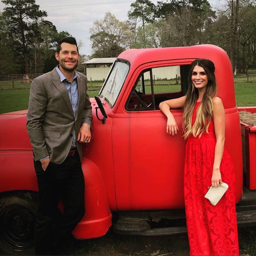 Red lace maxi dress